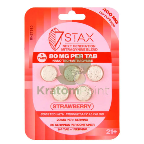 7Stax Nano Tech Mitragynine Strawberry Tablets 80mg 5 count
