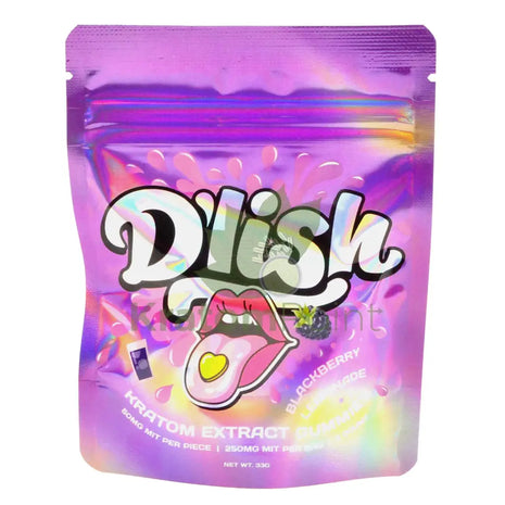 D’lish Kratom Extract Gummies 250mg MIT Blackberry Lemonade 5 count
