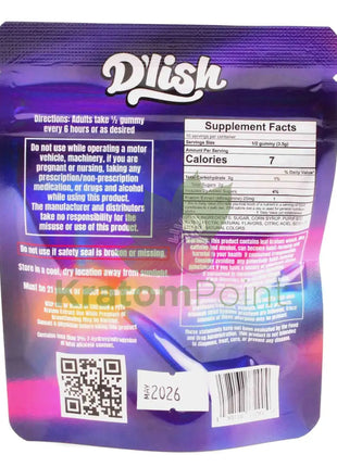 D’lish Kratom Extract Gummies 250mg MIT Passionfruit Guava 5 count