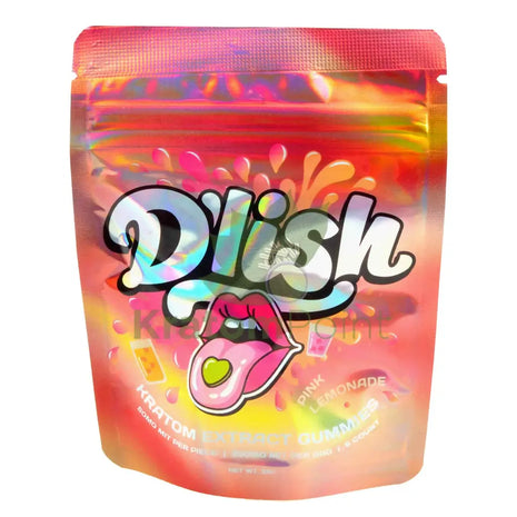 D’lish Kratom Extract Gummies 250mg MIT Pink Lemonade 5 count