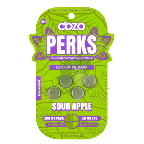 Dozo Perks 7-OH MAXIMUM STRENGTH LVLUP Blend Sour Apple Tablets 4ct Hydroxy