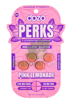 Dozo Perks 7-OH MAXIMUM STRENGTH Mellow Blend Pink Lemonade Tablets 4ct Hydroxy