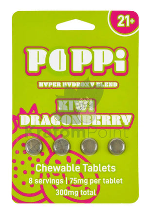 POPPi Hyper Hydroxy Blend 75mg Kiwi Dragonfruit Tablets 4 count Hydroxy