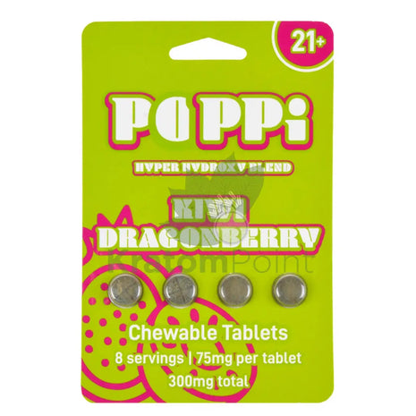 POPPi Hyper Hydroxy Blend 75mg Kiwi Dragonfruit Tablets 4 count Hydroxy