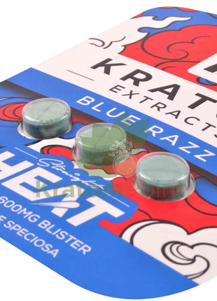 Straight Heat Blue Razz Kratom Extract 200mg Tablets 3ct