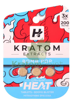 Straight Heat Bomb Pop Kratom Extract 200mg Tablets 3ct