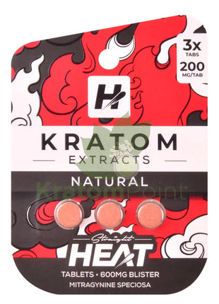 Straight Heat Natural Kratom Extract 200mg Tablets 3ct