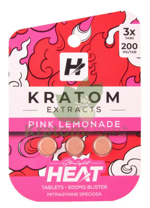 Straight Heat Pink Lemonade Kratom Extract 200mg Tablets 3ct