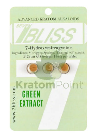 7 Bliss Hydroxymitragynine Kratom Tablets Green Extract 3 Count