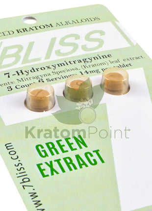 7 Bliss Hydroxymitragynine Kratom Tablets Green Extract 3 Count