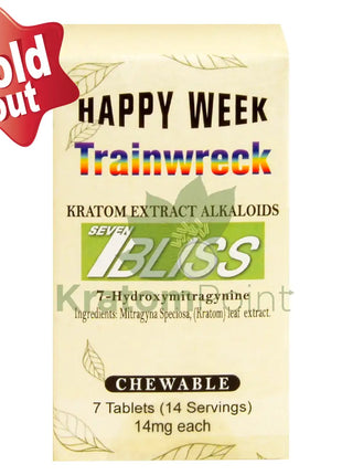 7 Bliss Hydroxymitragynine Kratom Tablets Trainwreck Extract Count