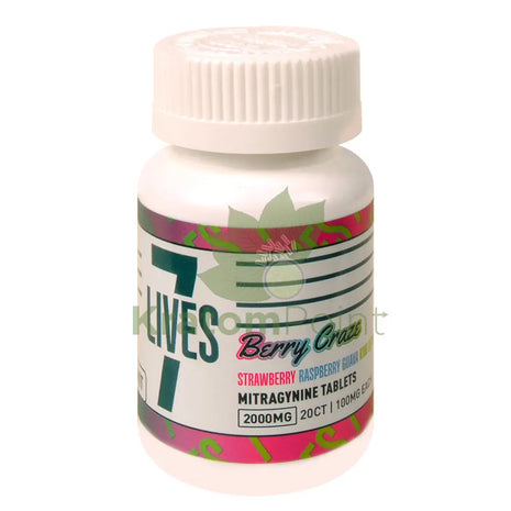 7 Lives Berry Craze 2000mg Mitragynine Tablets 20 count kratom extract