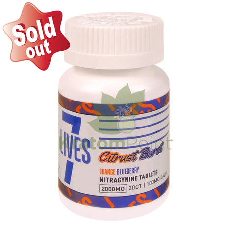 7 Lives Citrus Burst 2000mg Mitragynine Tablets 20 count kratom extract