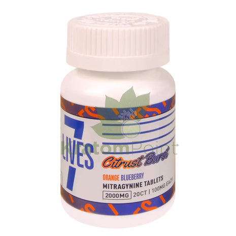 7 Lives Citrus Burst 2000mg Mitragynine Tablets 20 count kratom extract