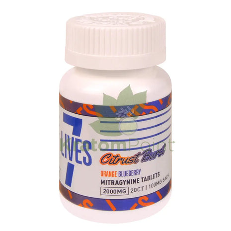 7 Lives Citrus Burst 2000mg Mitragynine Tablets 20 count kratom extract