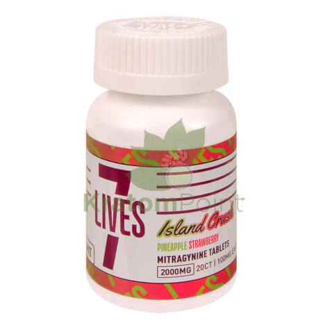7 Lives Island Crush 2000mg Mitragynine Tablets 20 count kratom extract