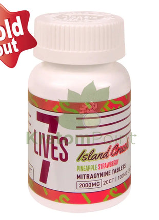 7 Lives Island Crush 2000mg Mitragynine Tablets 20 count kratom extract