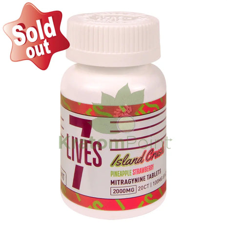 7 Lives Island Crush 2000mg Mitragynine Tablets 20 count kratom extract