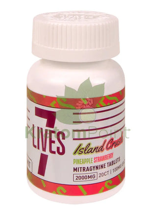 7 Lives Island Crush 2000mg Mitragynine Tablets 20 count kratom extract