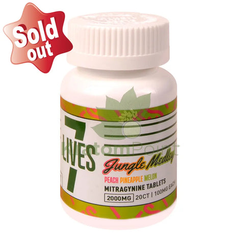 7 Lives Jungle Medley 2000mg Mitragynine Tablets 20 count kratom extract
