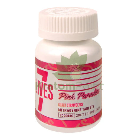 7 Lives Pink Paradise 2000mg Mitragynine Tablets 20 count kratom extract