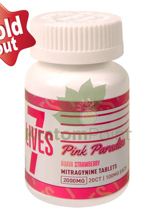 7 Lives Pink Paradise 2000mg Mitragynine Tablets 20 count kratom extract