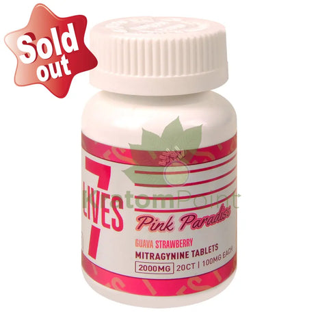 7 Lives Pink Paradise 2000mg Mitragynine Tablets 20 count kratom extract