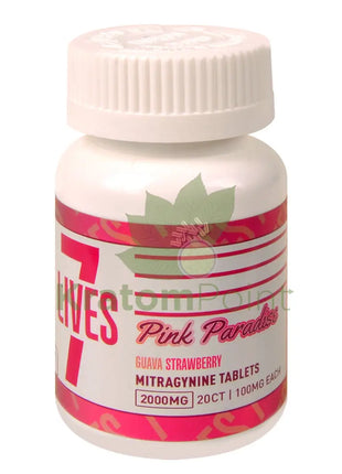 7 Lives Pink Paradise 2000mg Mitragynine Tablets 20 count kratom extract