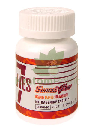 7 Lives Sunset Glow 2000mg Mitragynine Tablets 20 count kratom extract