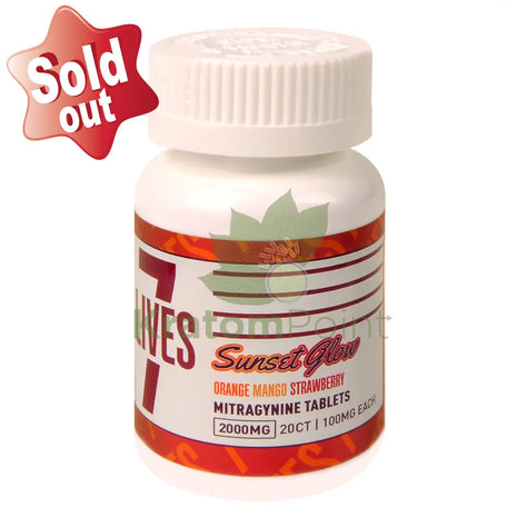 7 Lives Sunset Glow 2000mg Mitragynine Tablets 20 count kratom extract