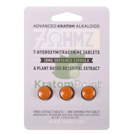 7 OHMZ 28mg Sustained Formula Kratom Tablets 3 Count Hydroxy