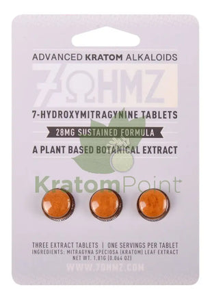 7 OHMZ 28mg Sustained Formula Kratom Tablets 3 Count Hydroxy