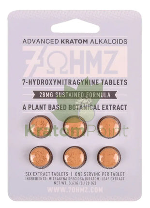 7 OHMZ 28mg Sustained Formula Kratom Tablets 6 Count Hydroxy