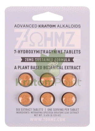 7 OHMZ 28mg Sustained Formula Kratom Tablets 6 Count Hydroxy