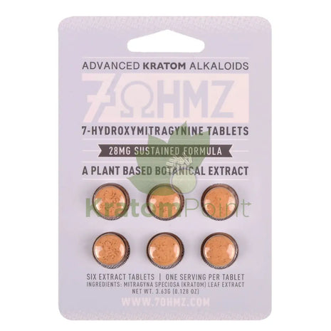 7 OHMZ 28mg Sustained Formula Kratom Tablets 6 Count Hydroxy