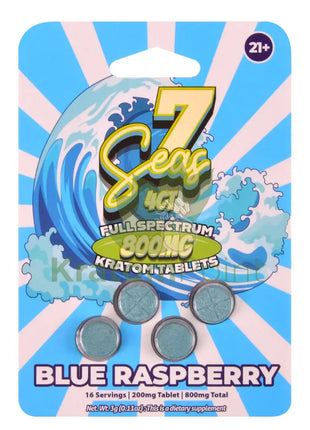 7 Seas Blue Raspberry Full Spectrum Kratom Tablets 800mg 4ct kratom extract