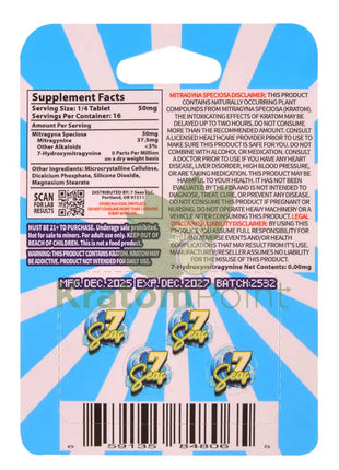 7 Seas Blue Raspberry Full Spectrum Kratom Tablets 800mg 4ct kratom extract