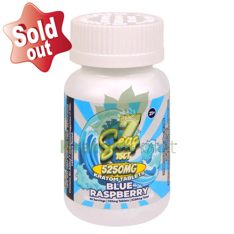 7 Seas Blue Raspberry Kratom Tablets 5250mg 15ct - kratom extract