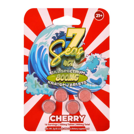 7 Seas Cherry Full Spectrum Kratom Tablets 800mg 4ct kratom extract