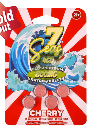 7 Seas Cherry Full Spectrum Kratom Tablets 800mg 4ct kratom extract