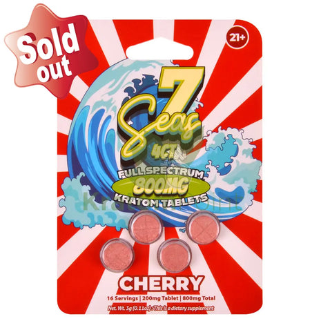 7 Seas Cherry Full Spectrum Kratom Tablets 800mg 4ct kratom extract