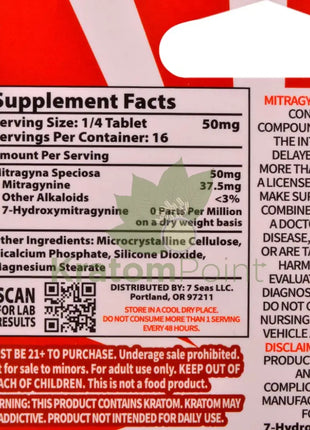 7 Seas Cherry Full Spectrum Kratom Tablets 800mg 4ct kratom extract