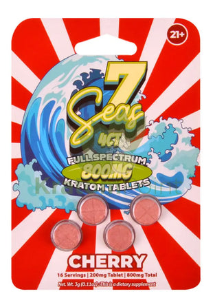 7 Seas Cherry Full Spectrum Kratom Tablets 800mg 4ct kratom extract