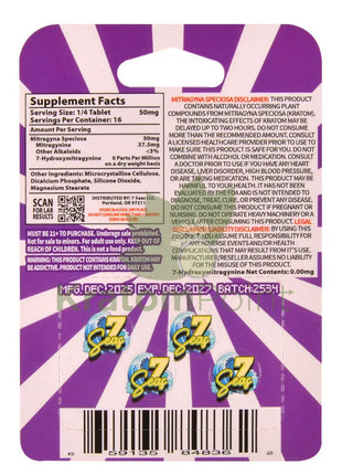 7 Seas Grape Full Spectrum Kratom Tablets 800mg 4ct kratom extract