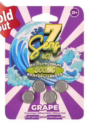 7 Seas Grape Full Spectrum Kratom Tablets 800mg 4ct kratom extract