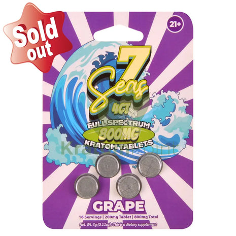 7 Seas Grape Full Spectrum Kratom Tablets 800mg 4ct kratom extract