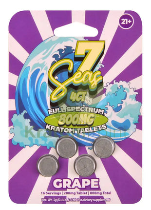 7 Seas Grape Full Spectrum Kratom Tablets 800mg 4ct kratom extract