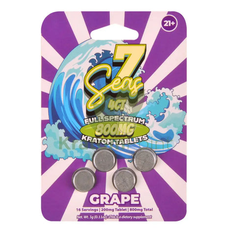 7 Seas Grape Full Spectrum Kratom Tablets 800mg 4ct kratom extract