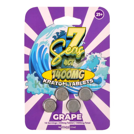 7 Seas Grape Kratom Tablets 1400mg 4ct - kratom extract