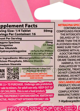 7 Seas Strawberry Full Spectrum Kratom Tablets 800mg 4ct kratom extract